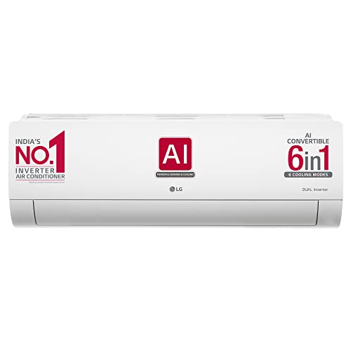 LG 1.5 Ton 5 Star AI DUAL Inverter Split AC (Copper, Super Convertible 6-in-1...