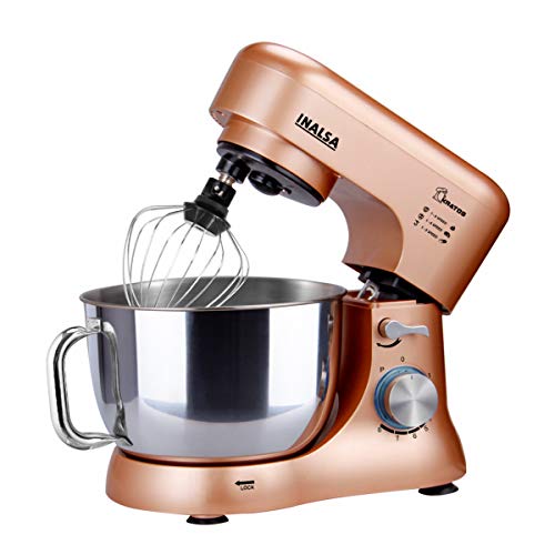 INALSA Stand Mixer Kratos-1000W | 100% Pure Copper Motor| 5L SS Bowl| 8 Speed...