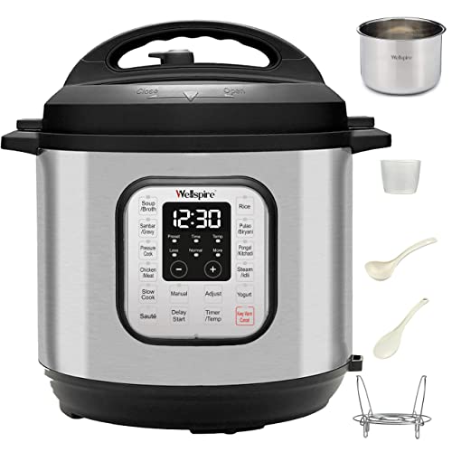 Wellspire 3 Litres Multi Pot Electric Pressure Cooker- #304 Stainless Steel -...