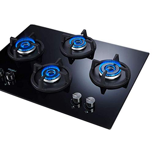 Whirlpool Hob 4 Burner Crystal Glass Auto Ignition Gas Stove (Elite Hybrid 704 Mt Gas...