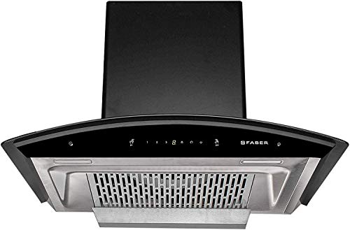 Faber 60 cm 1200 m3/hr Heat Auto Clean Chimney (Hood Crest Plus HC SC BK 60,...