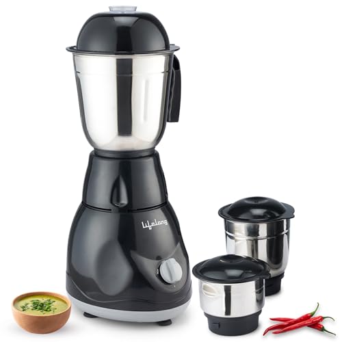 Lifelong Mixer Grinder for Kitchen - 3 Jars 500 Watt Mixie - Chutney Jar, Dry Grinder...