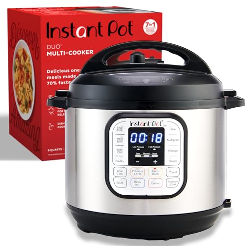 Instant Pot 321 6 Litre, Stainless Steel 7-in-1 Electric Pressure Cooker, Outer Lid,...