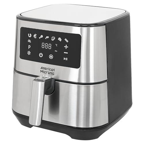 AMERICAN MICRONIC- Air Fryer-Digital- 6.5 Litre, 8 Preset Menus, 1700W Power, 200C...