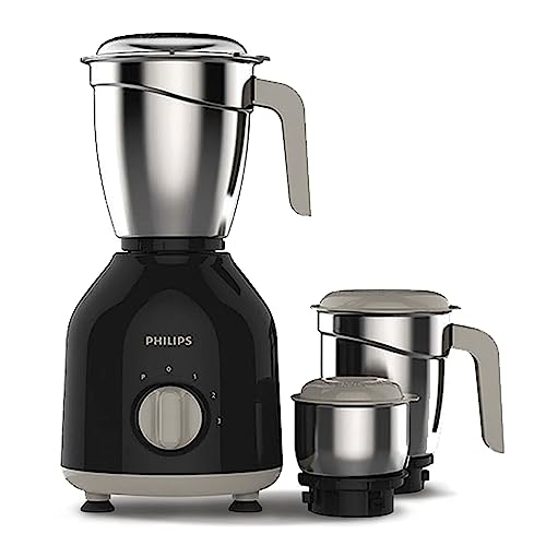 Philips HL7756/01 750 Watt Mixer Grinder, 3 Stainless Steel Multipurpose Jars with 3...