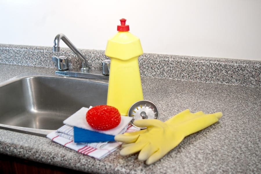 cleaning kitchen