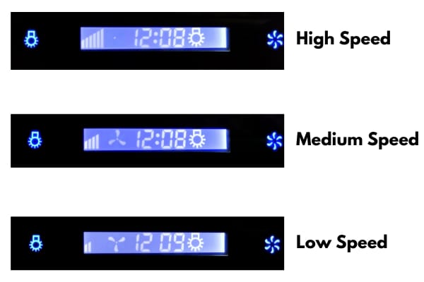 Kitchen chimney speed settings- low, medium, high