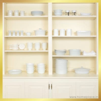 Shelves in modular kitchen