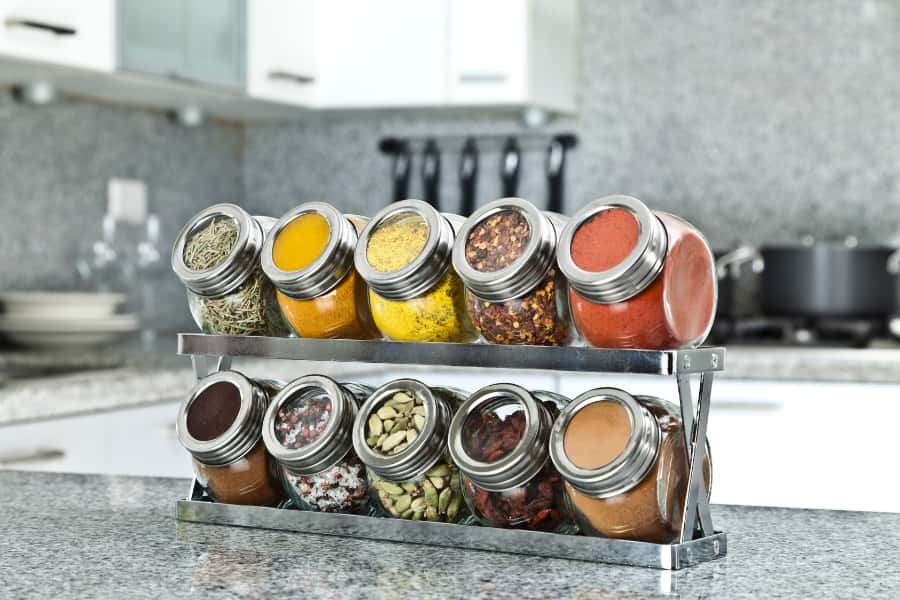 spice rack organizer in kitchen